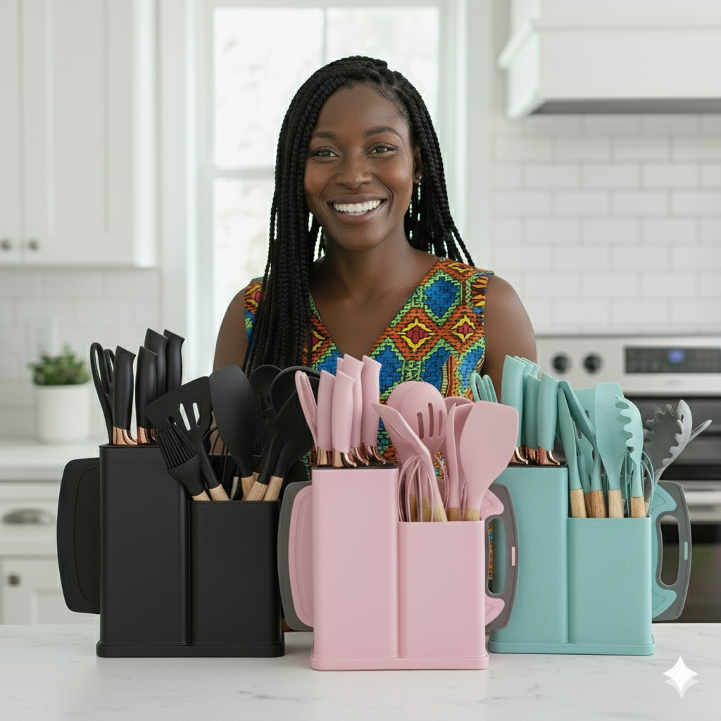 19 Pieces Silicon Kitchenware Set – APEX LIFE GHANA