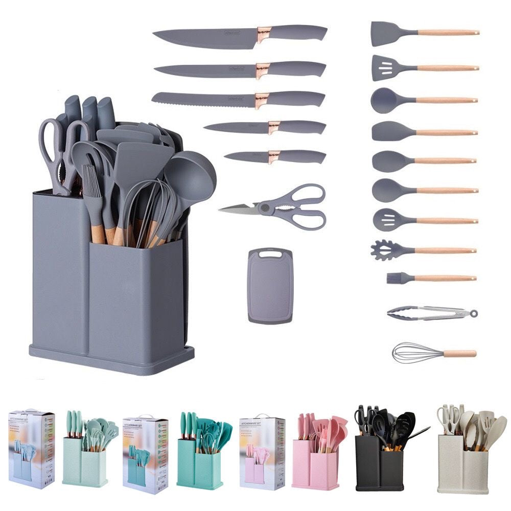 19 Pieces Silicon Kitchenware Set – APEX LIFE GHANA